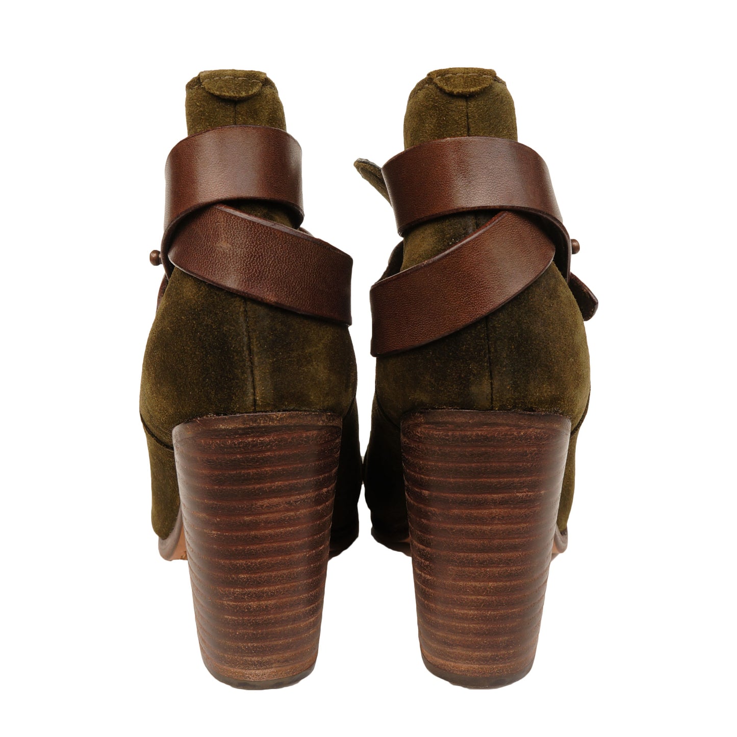 RAG & BONE HARROW SUEDE ROUND TOE ANKLE BOOTS - leefluxury.com