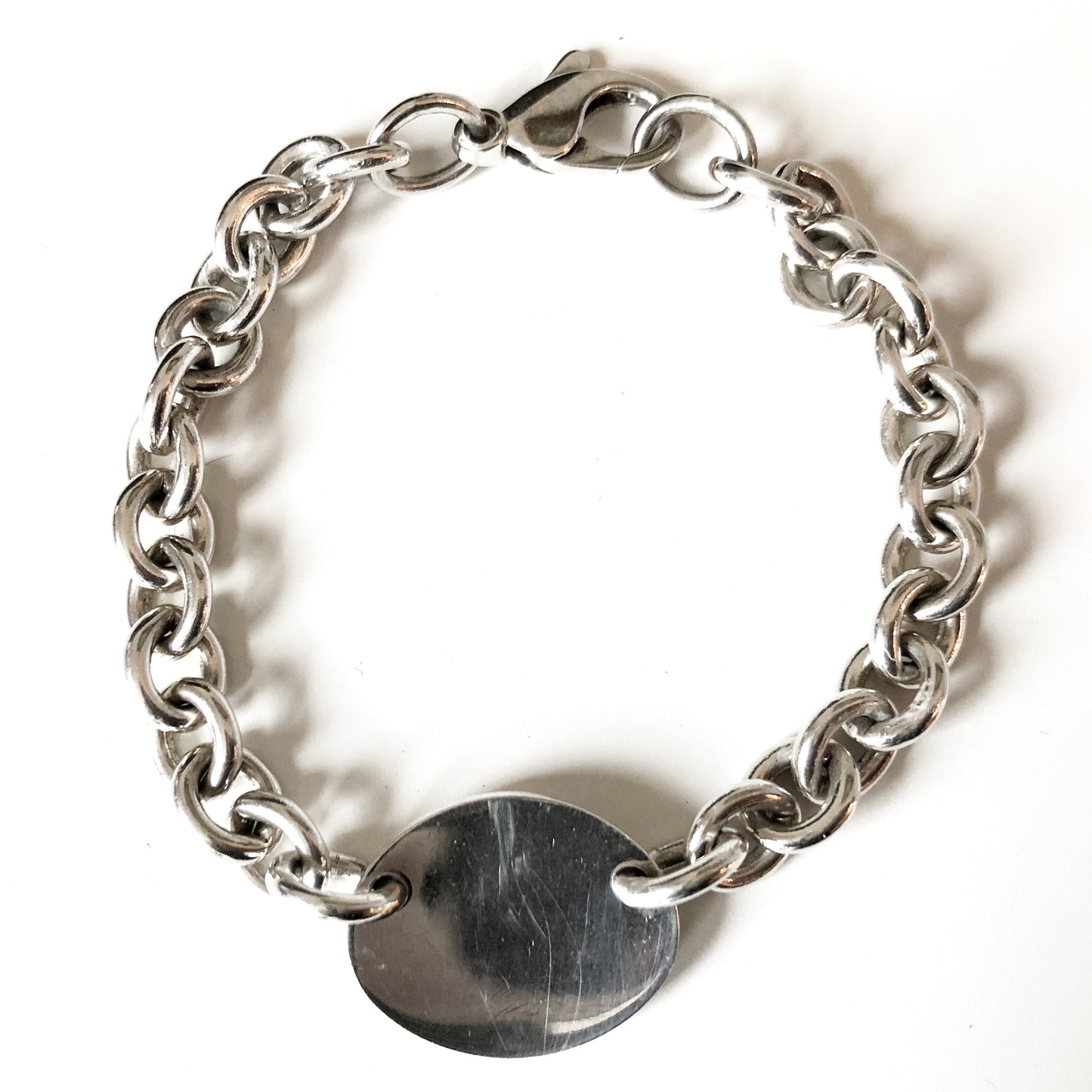 TIFFANY & CO. STERLING SILVER TAG BRACELET - leefluxury.com