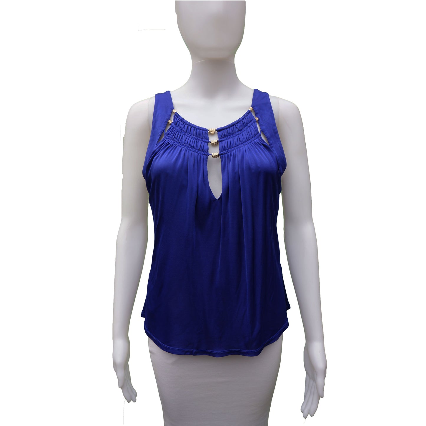 ROBERTO CAVALLI COBALT COCKTAIL SERPENT EMBELLISHMENT TOP - leefluxury.com