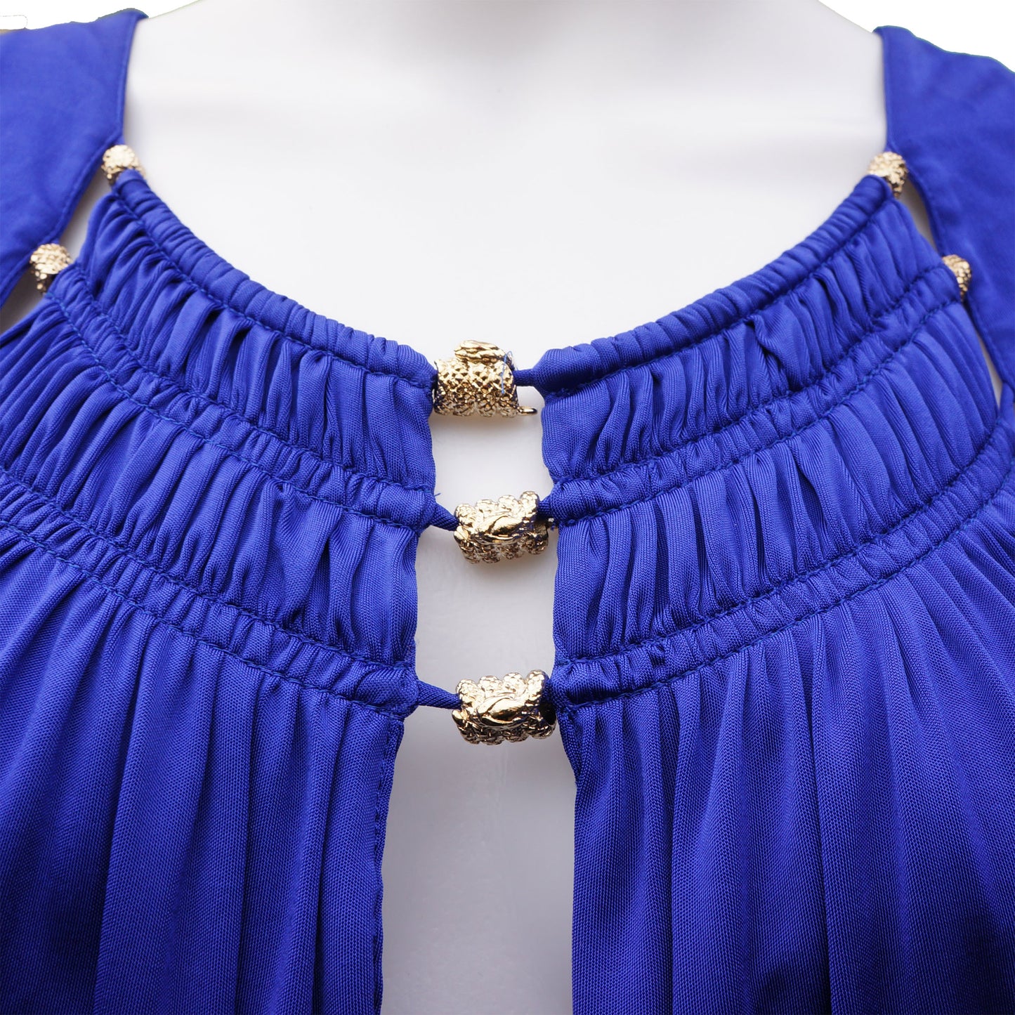 ROBERTO CAVALLI COBALT COCKTAIL SERPENT EMBELLISHMENT TOP - leefluxury.com