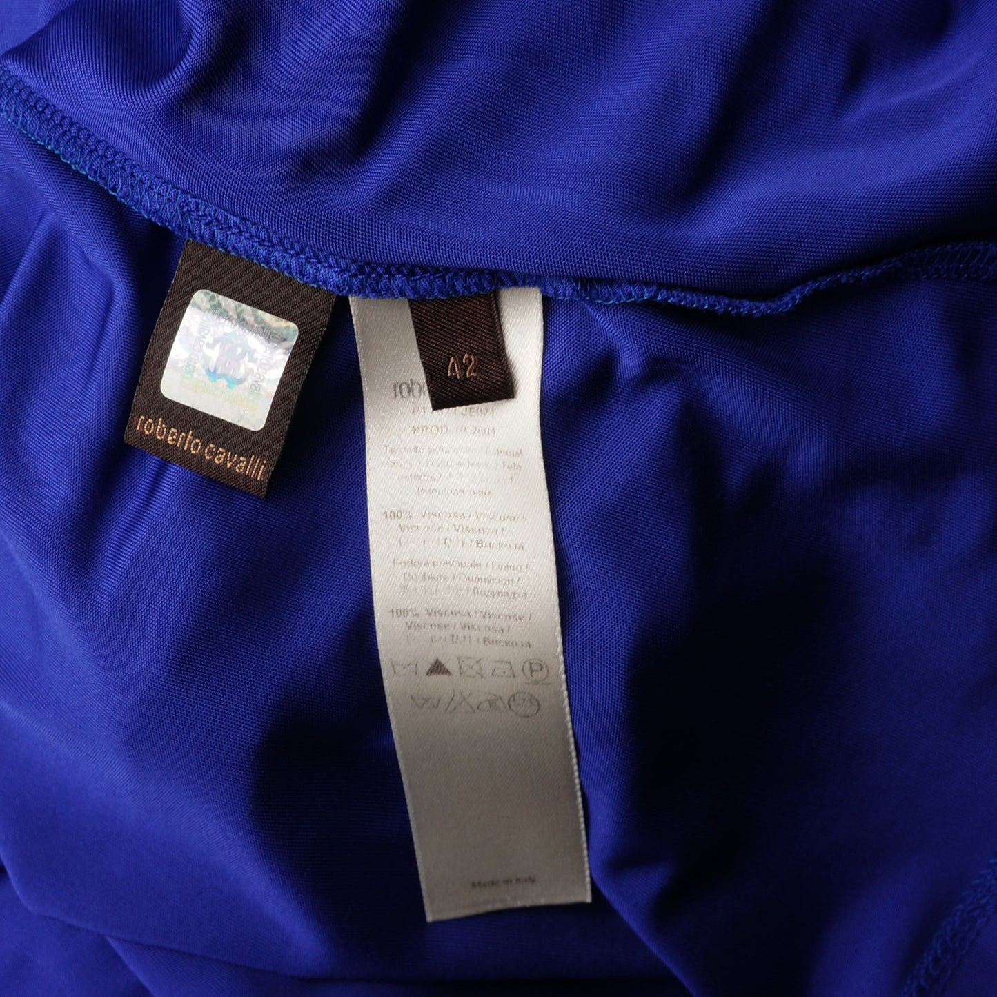ROBERTO CAVALLI COBALT COCKTAIL SERPENT EMBELLISHMENT TOP - leefluxury.com
