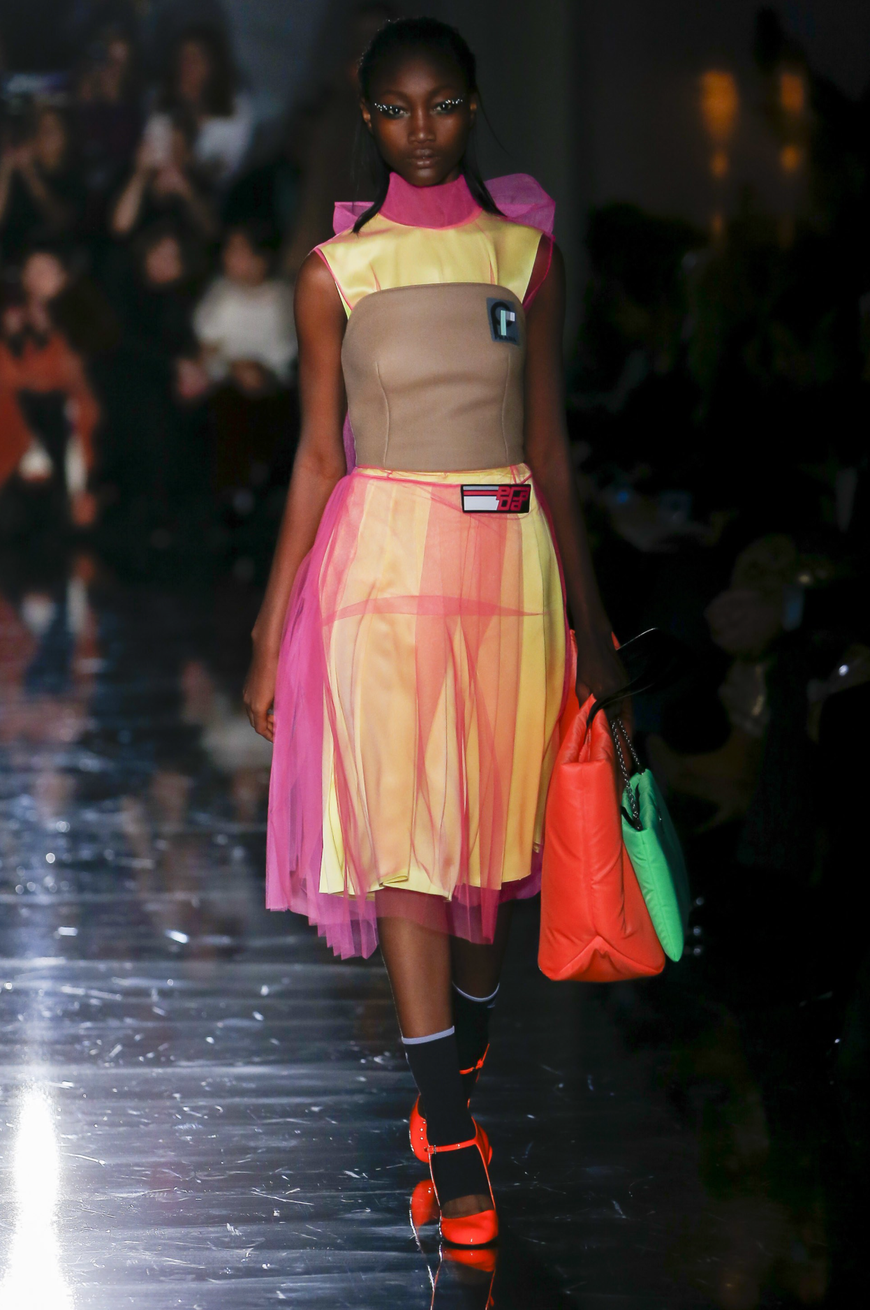 PRADA NEON TESSUTO CONVERTIBLE CLUTCH SHOULDER BAG - leefluxury.com