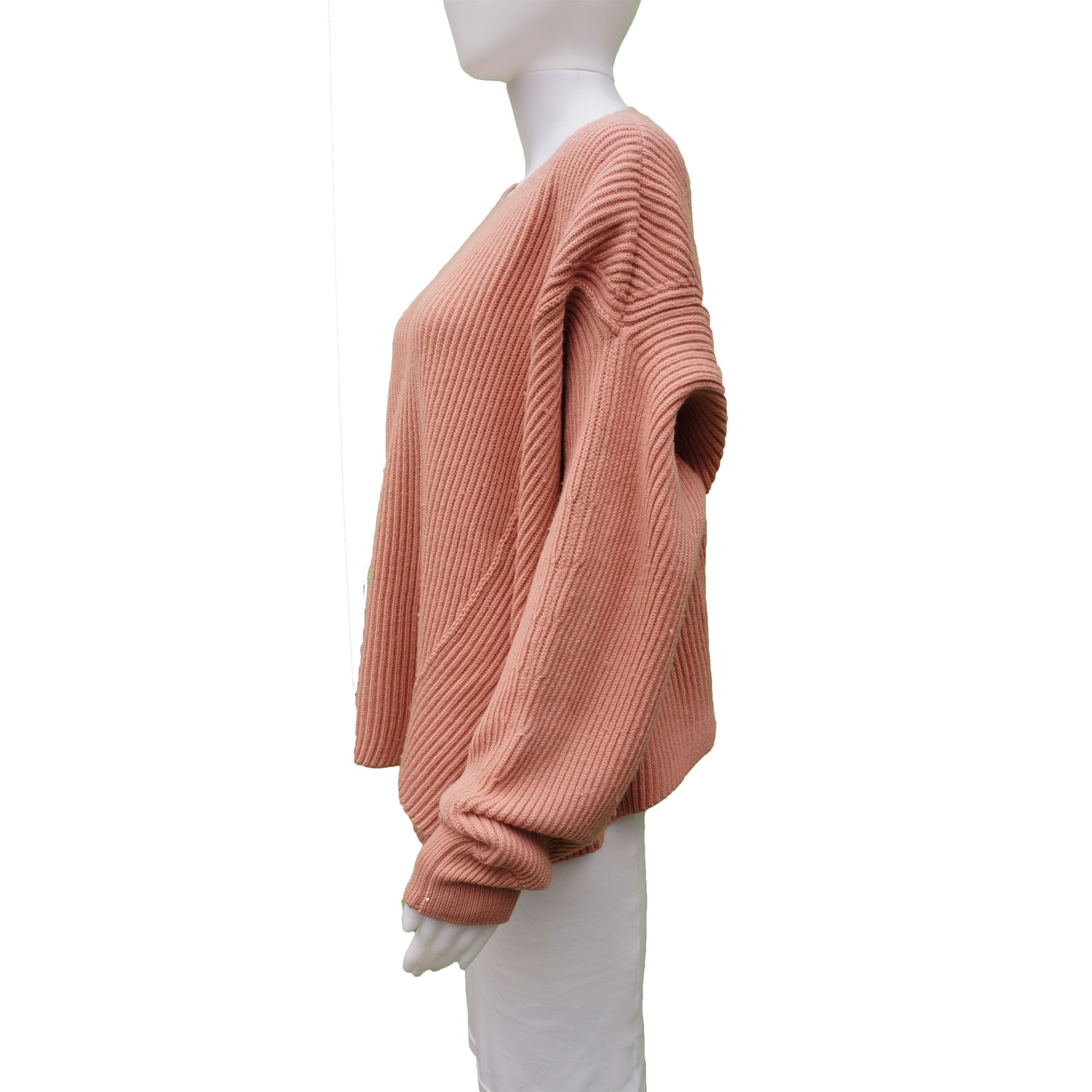 STELLA MCCARTNEY 2017 VIRGIN WOOL DUSTY ROSE OVERSIZED KNIT SWEATER - leefluxury.com