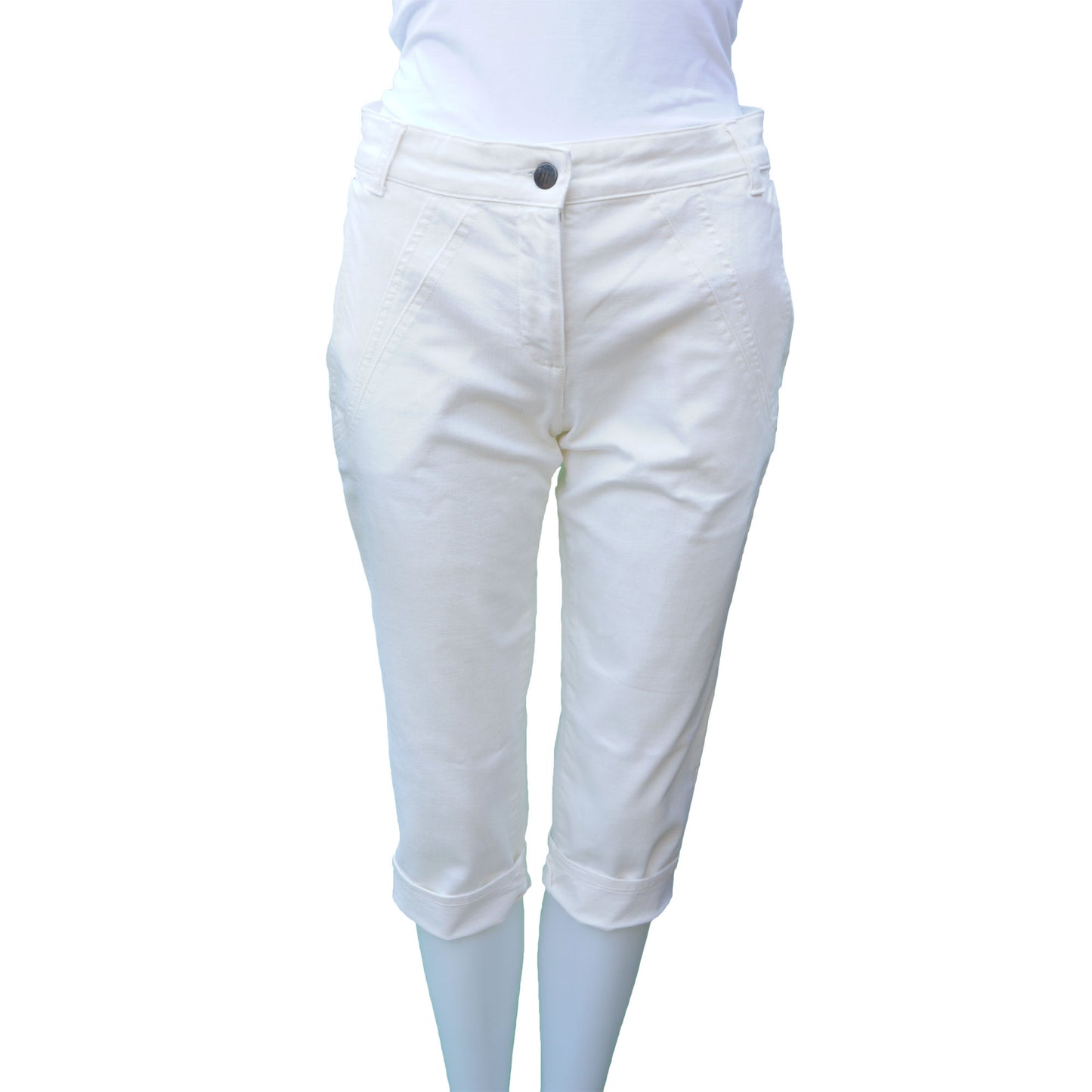 STELLA MCCARTNEY IVORY CARGO CROPPED PANT - leefluxury.com