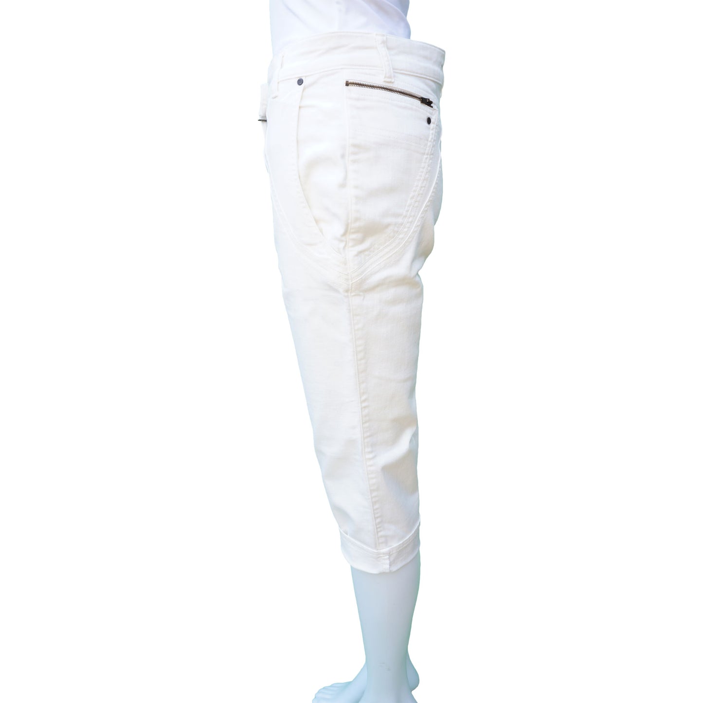 STELLA MCCARTNEY IVORY CARGO CROPPED PANT - leefluxury.com