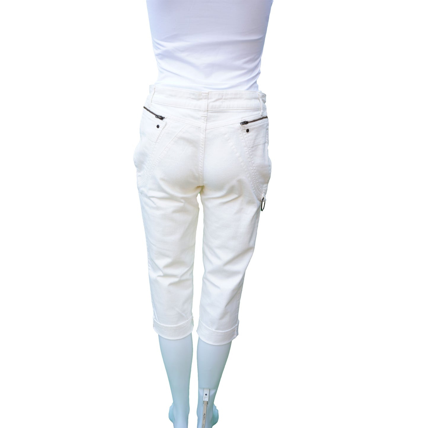 STELLA MCCARTNEY IVORY CARGO CROPPED PANT - leefluxury.com