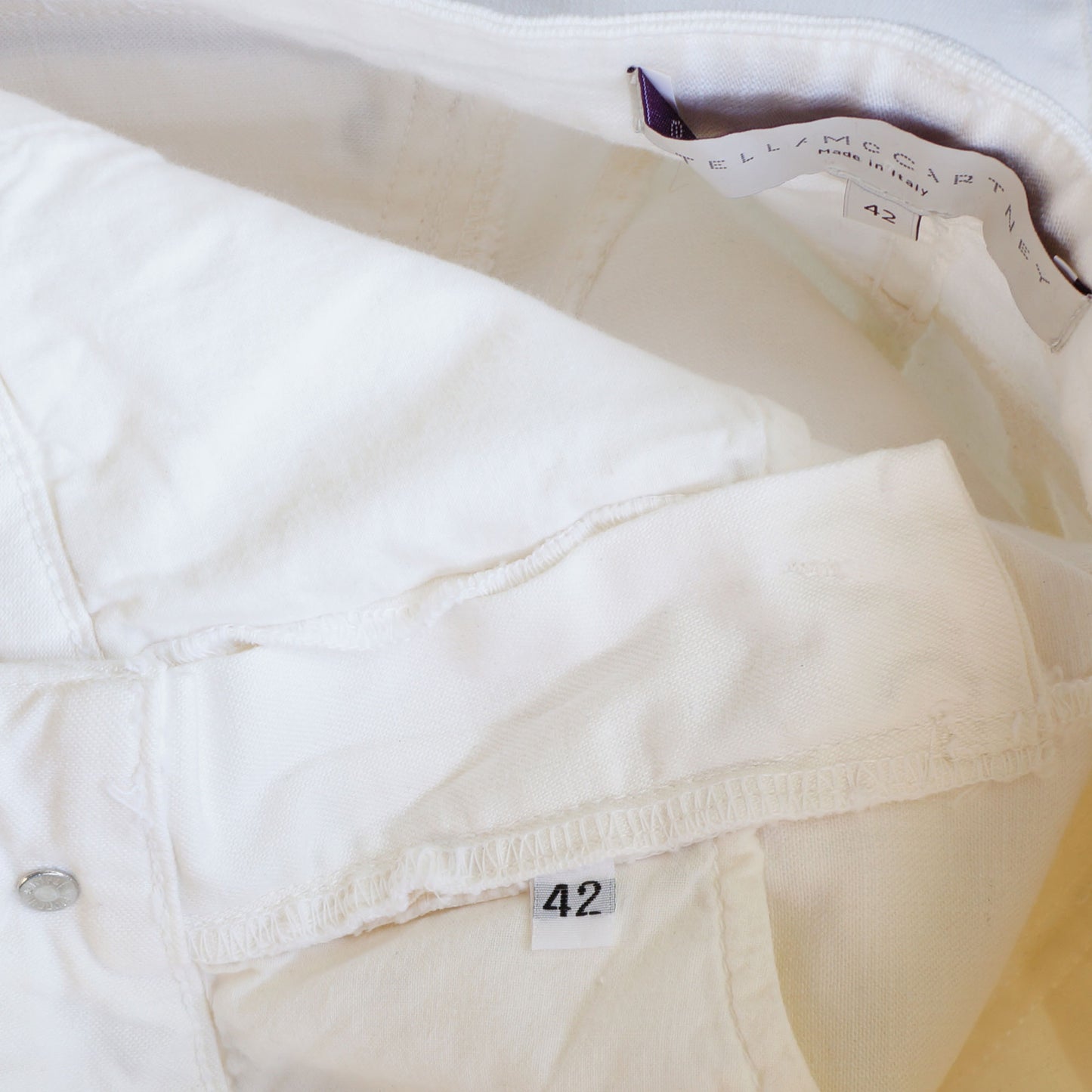 STELLA MCCARTNEY IVORY CARGO CROPPED PANT - leefluxury.com