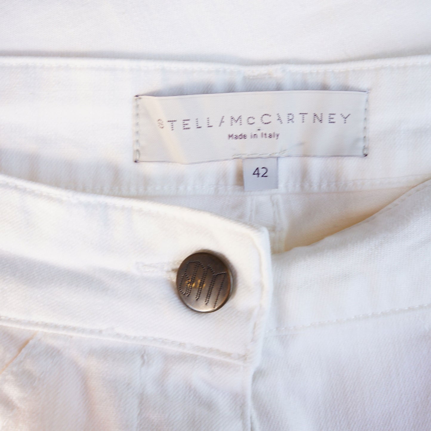 STELLA MCCARTNEY IVORY CARGO CROPPED PANT - leefluxury.com