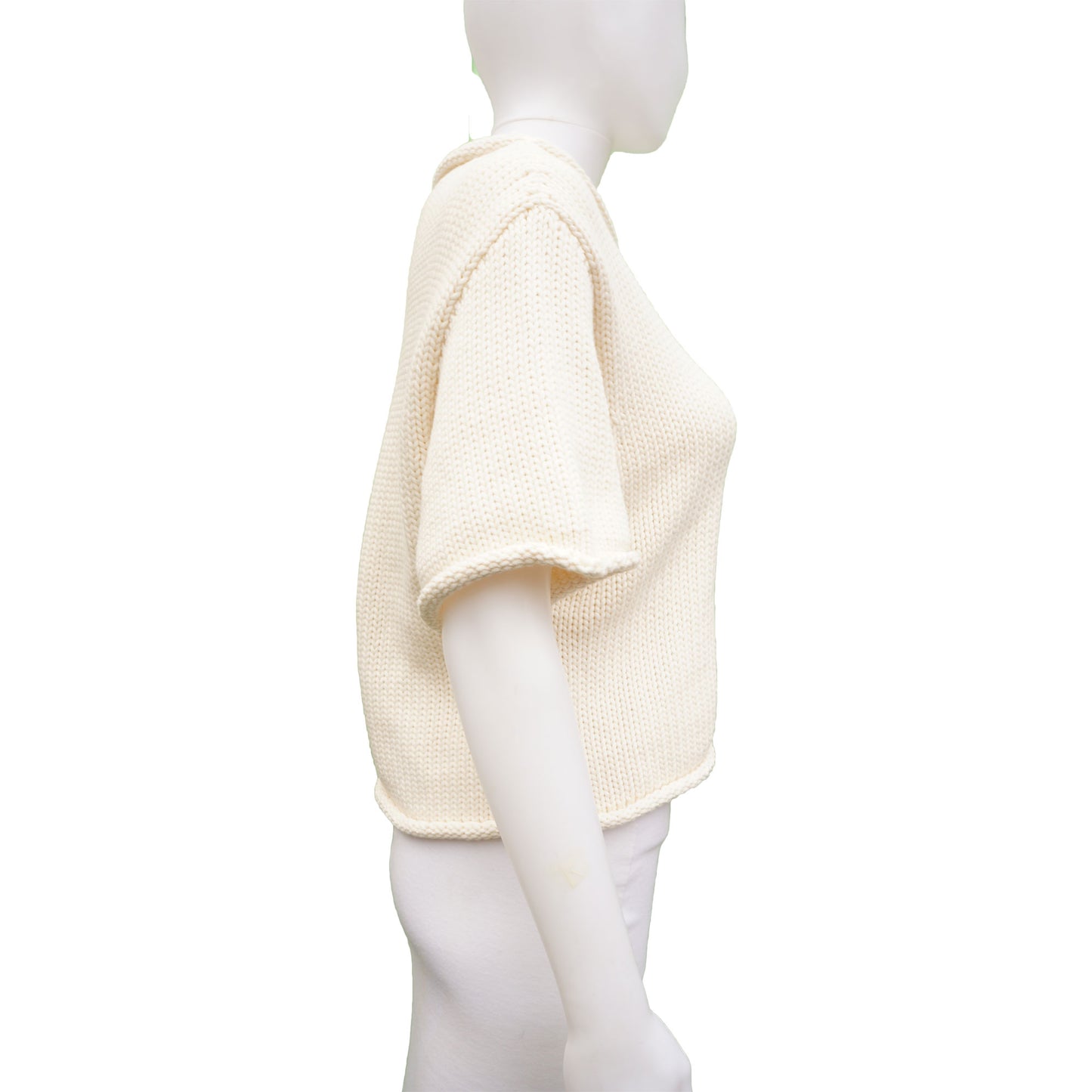 T BY ALEXANDER WANG IVORY CROPPED SWEATER TOP - leefluxury.com