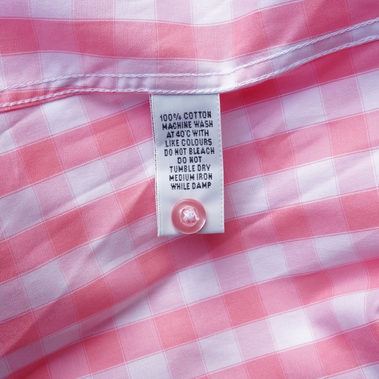 TM LEWIN PINK LARGE CHECK BUTTON DOWN TOP - leefluxury.com