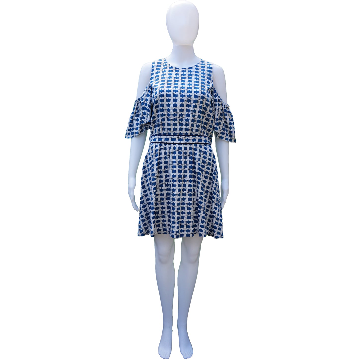 TANYA TAYLOR LARGE PRINT COLD SHOULDER DRESS - leefluxury.com