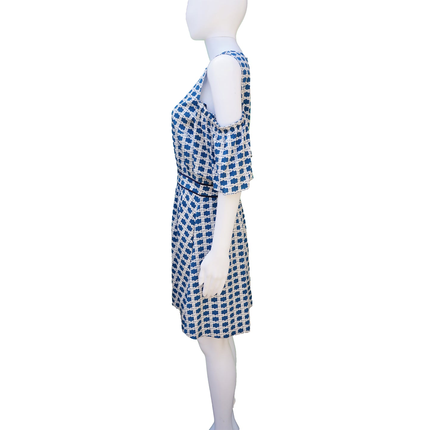 TANYA TAYLOR LARGE PRINT COLD SHOULDER DRESS - leefluxury.com