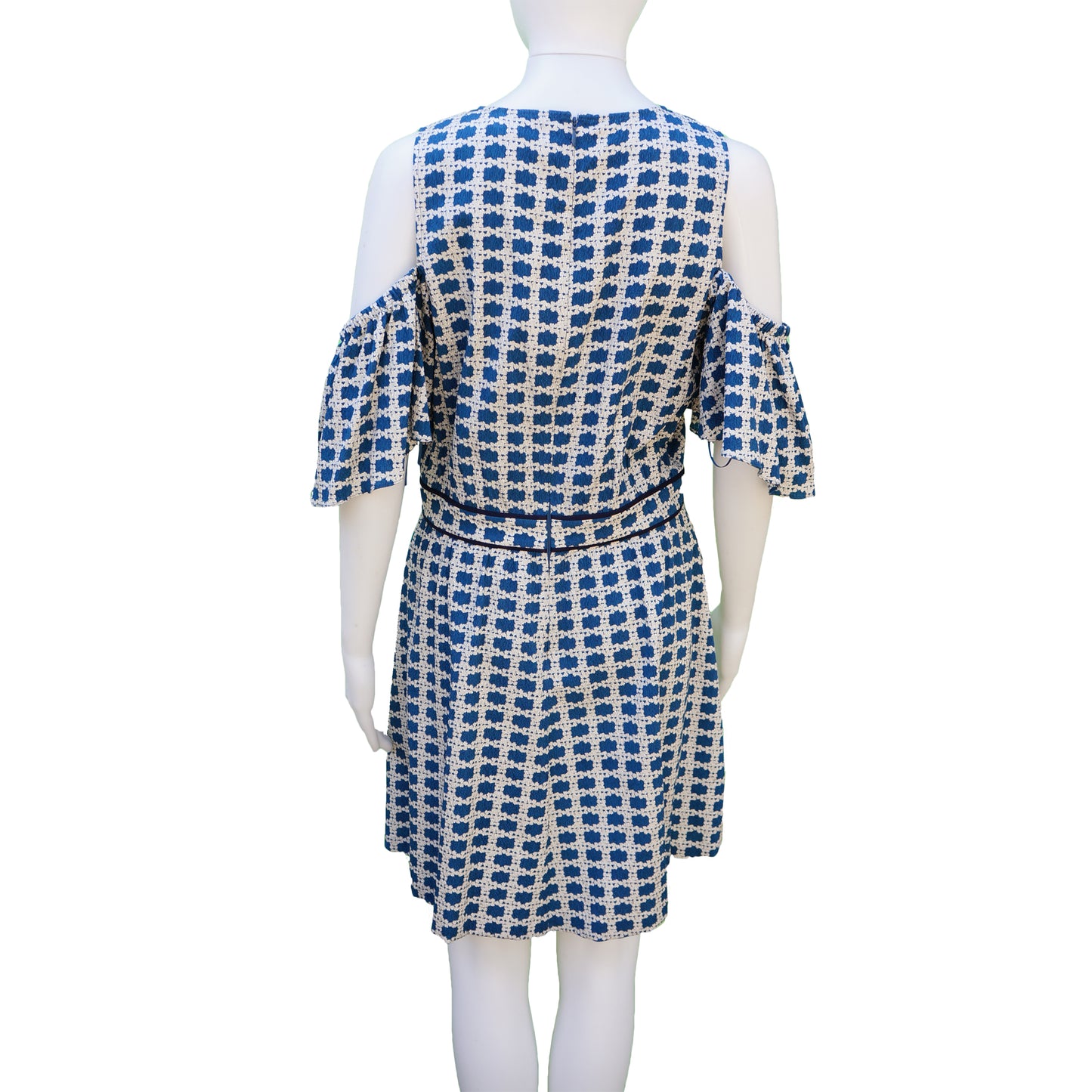 TANYA TAYLOR LARGE PRINT COLD SHOULDER DRESS - leefluxury.com