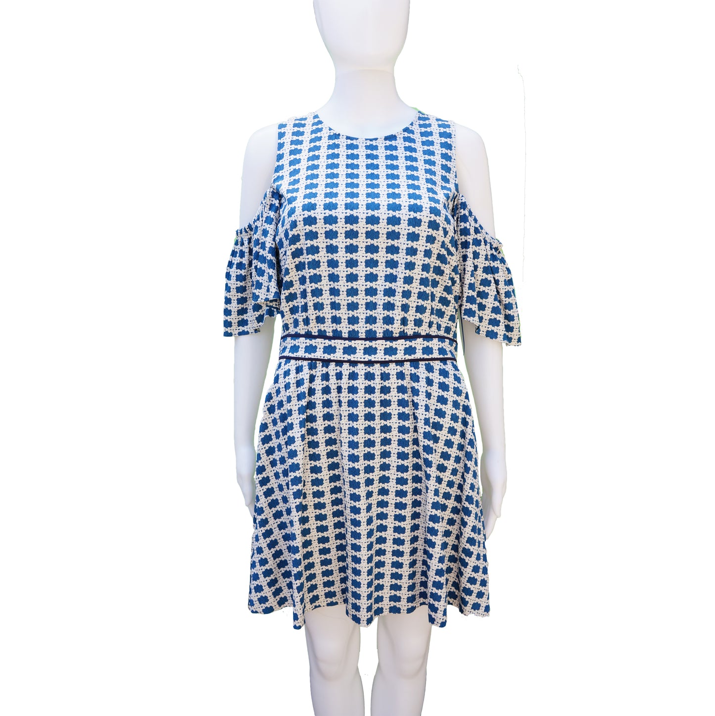TANYA TAYLOR LARGE PRINT COLD SHOULDER DRESS - leefluxury.com