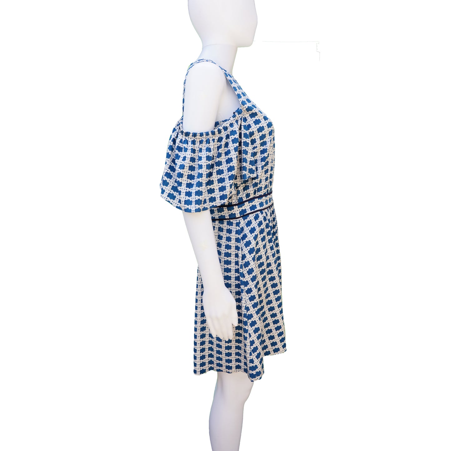 TANYA TAYLOR LARGE PRINT COLD SHOULDER DRESS - leefluxury.com