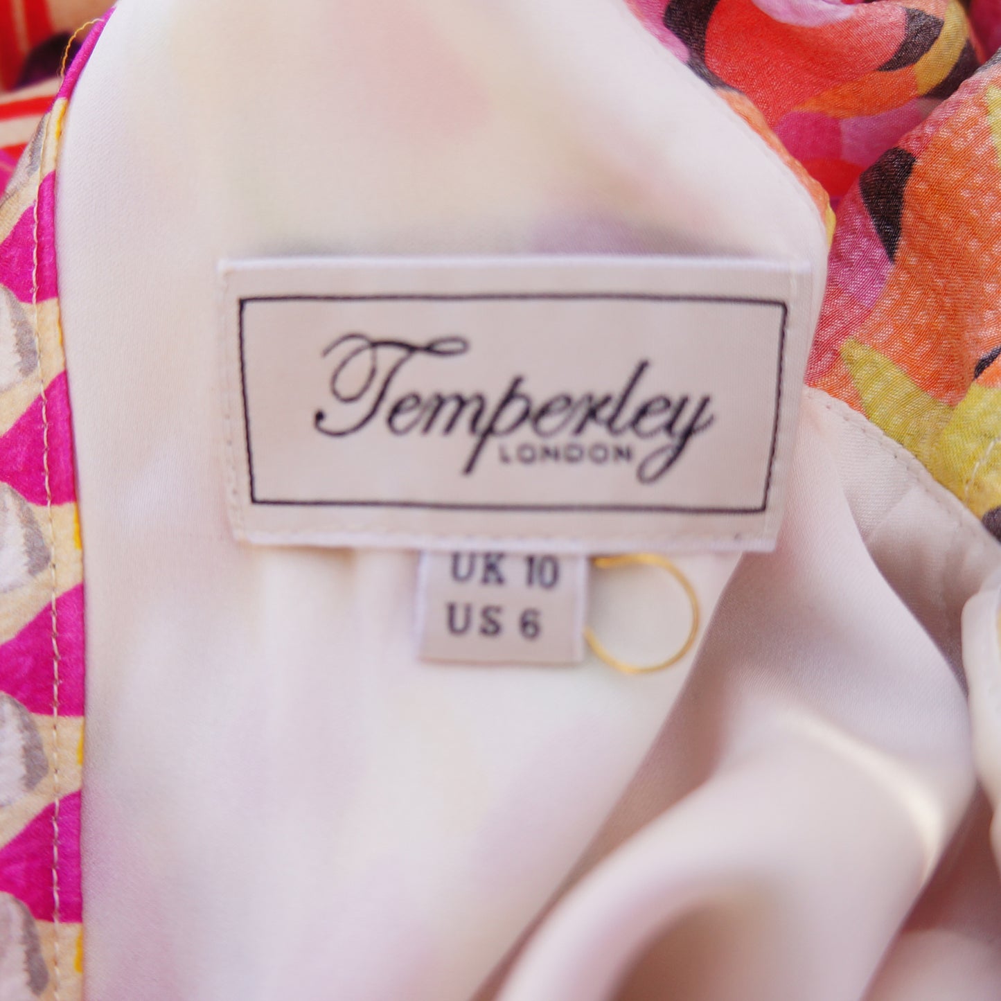 TEMPERLEY LONDON FLORAL & GEOMETRIC PRINT DRESS - leefluxury.com