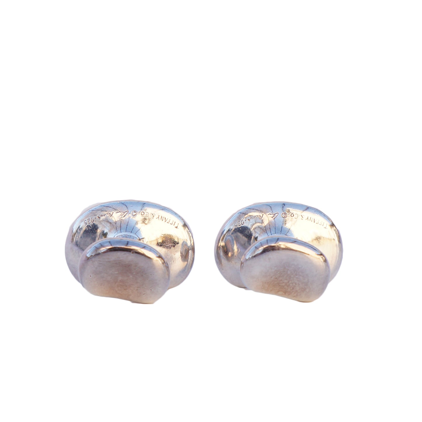 TIFFANY & CO ELSA PERETTI BEAN STERLING SILVER CUFFLINKS - leefluxury.com