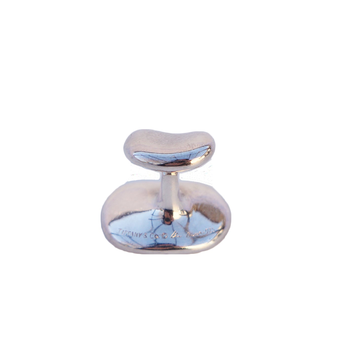 TIFFANY & CO ELSA PERETTI BEAN STERLING SILVER CUFFLINKS - leefluxury.com