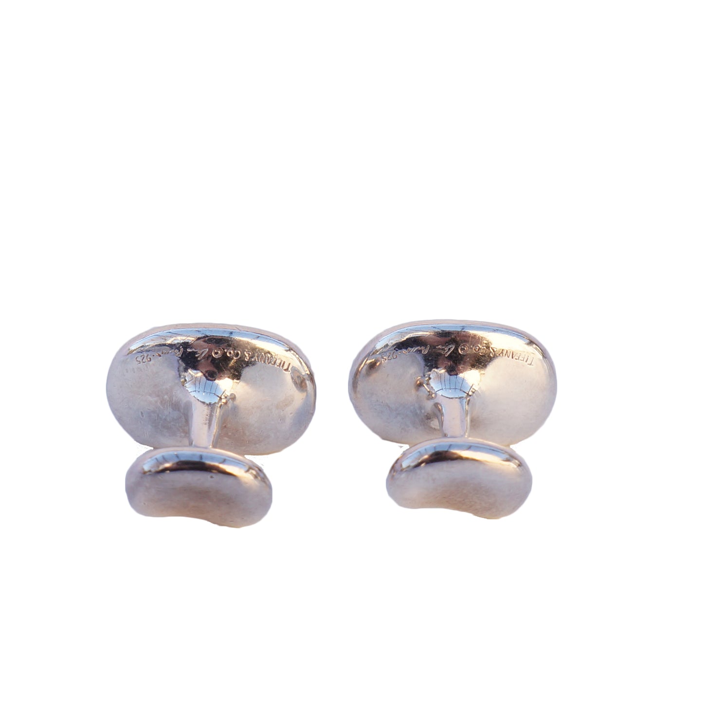 TIFFANY & CO ELSA PERETTI BEAN STERLING SILVER CUFFLINKS - leefluxury.com