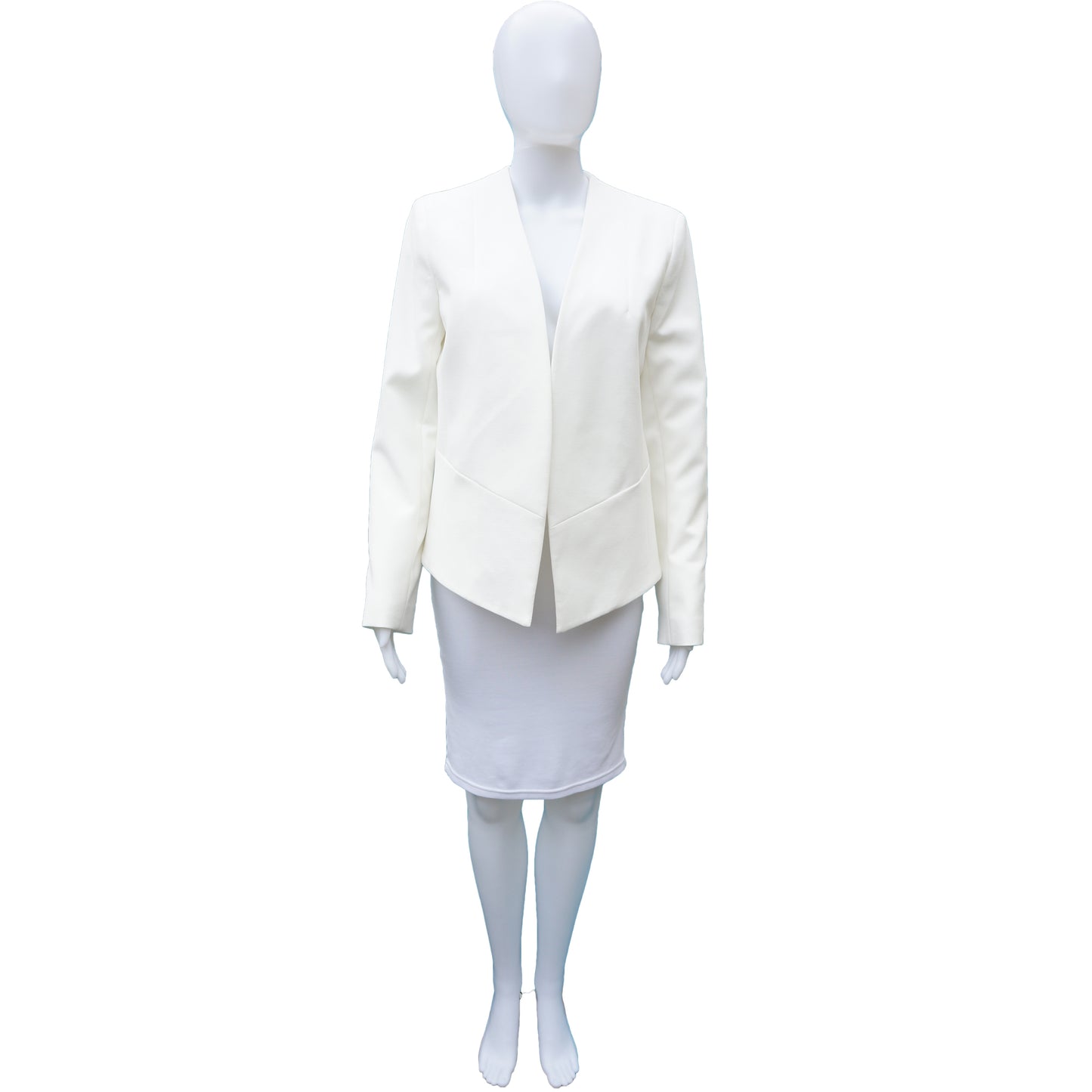 TOPSHOP IVORY OPEN FRONT HIGH LOW JACKET - leefluxury.com