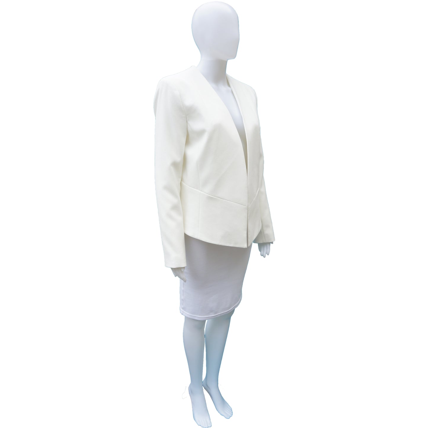 TOPSHOP IVORY OPEN FRONT HIGH LOW JACKET - leefluxury.com
