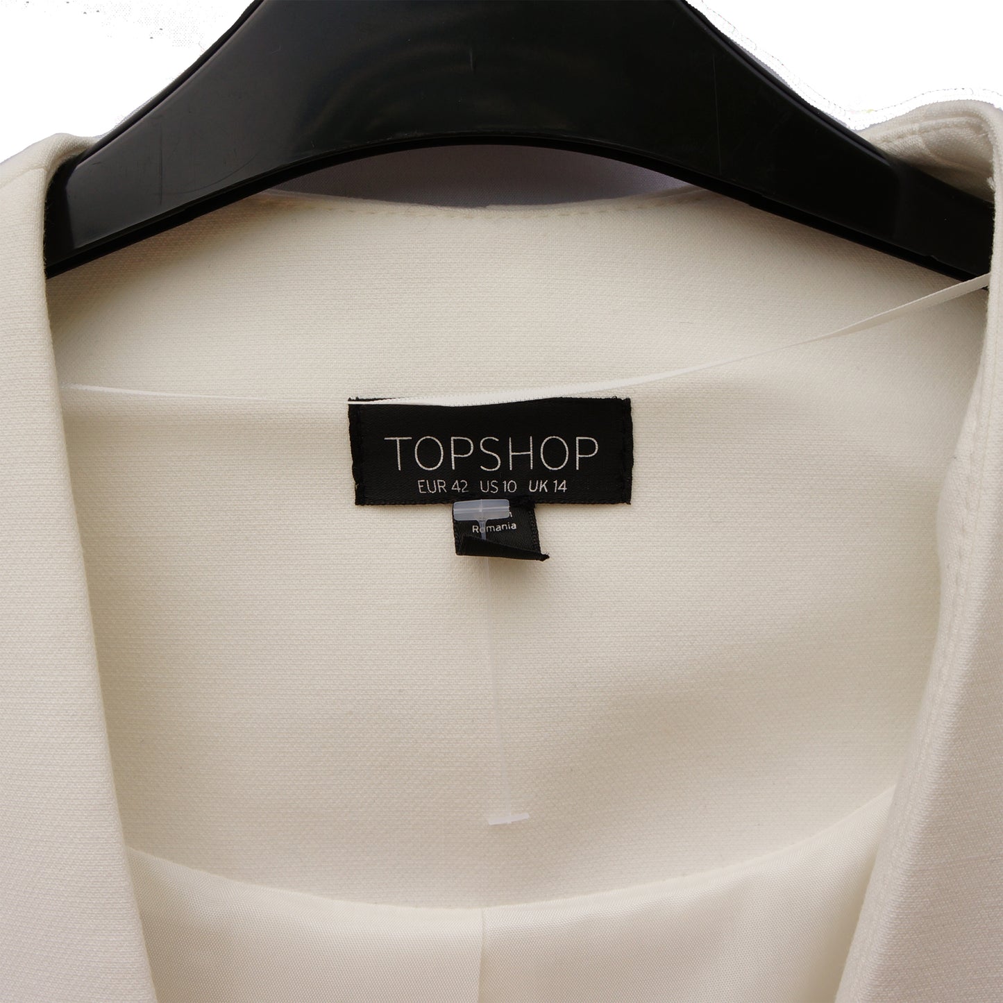 TOPSHOP IVORY OPEN FRONT HIGH LOW JACKET - leefluxury.com
