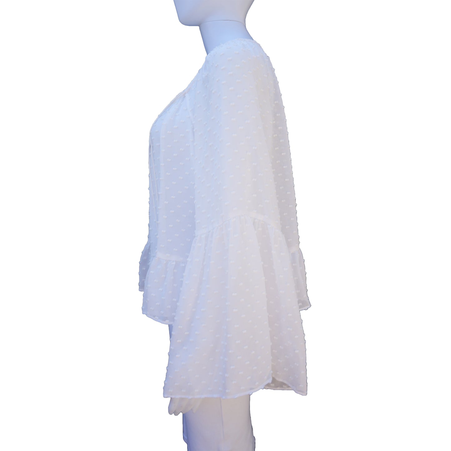 ULLA JOHNSON WHITE POLKA DOT PEASANT SHIRT - leefluxury.com