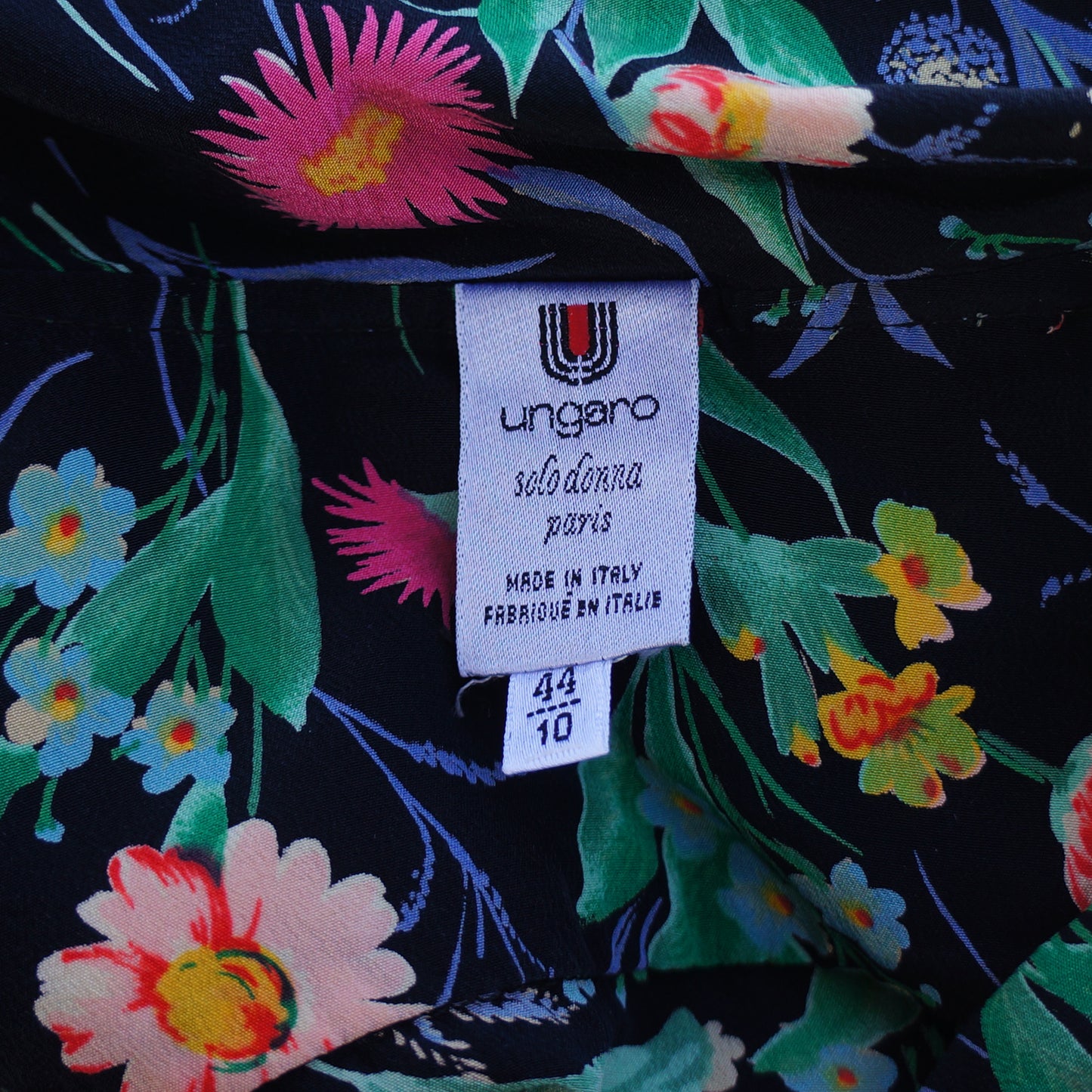 UNGARO VINTAGE FLORAL DRESS - leefluxury.com