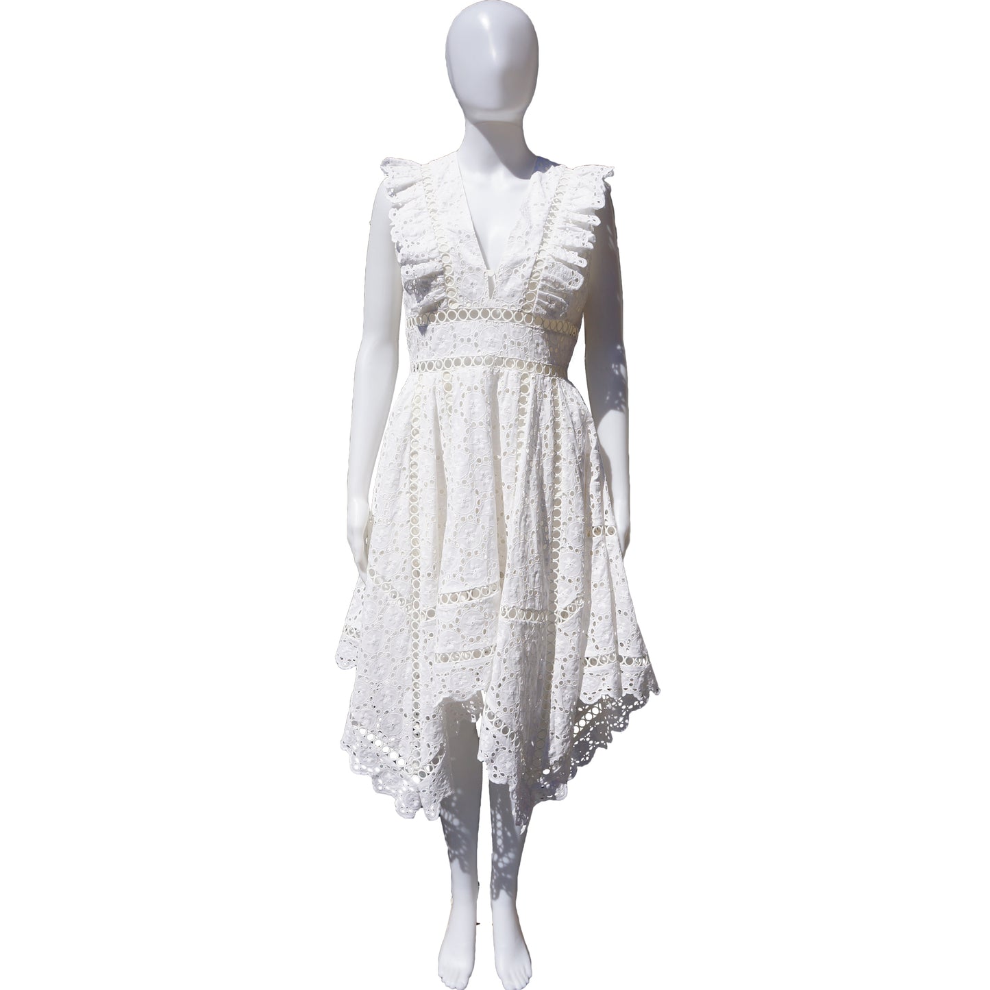 ZIMMERMAN DIVINITY WHEEL EYELET DAY DRESS - leefluxury.com
