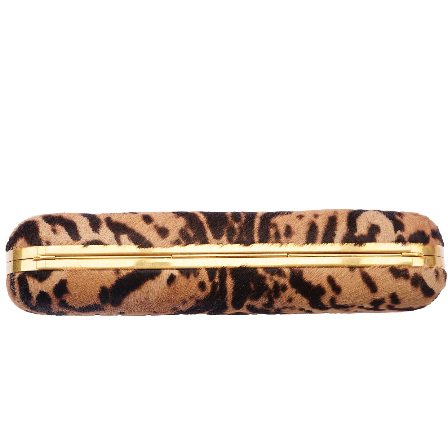 ALEXANDER MCQUEEN CALF HAIR LEOPARD KNUCKLE-DUSTER CLUTCH - leefluxury.com