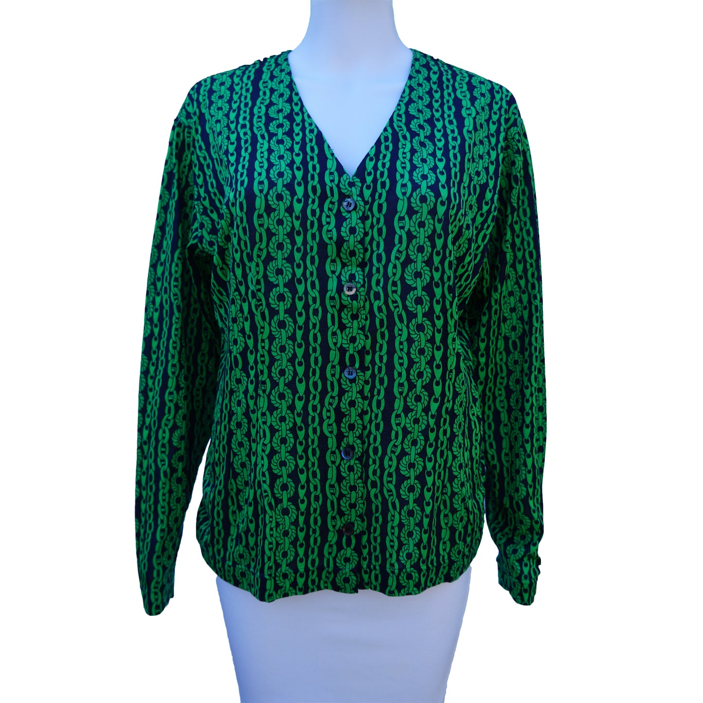 CELINE VINTAGE BUTTON UP TOP - leefluxury.com