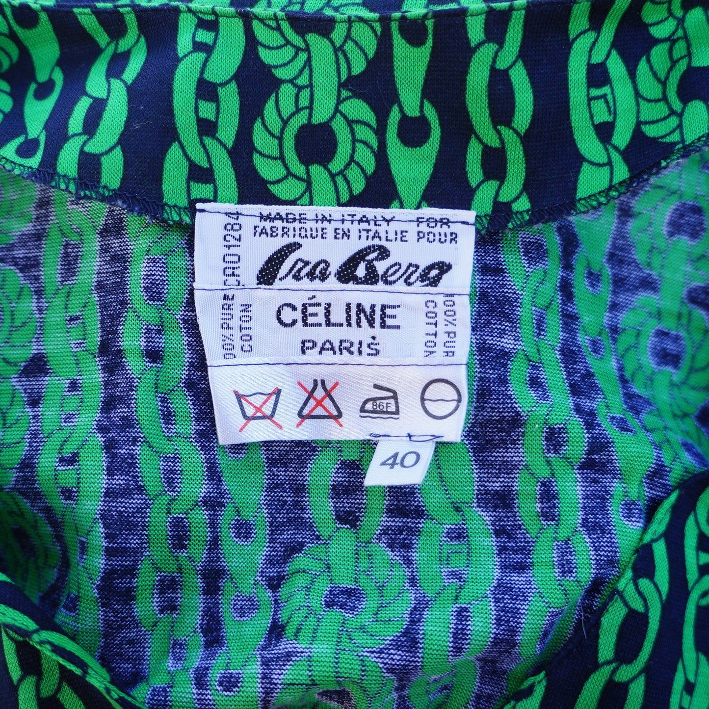 CELINE VINTAGE BUTTON UP TOP - leefluxury.com