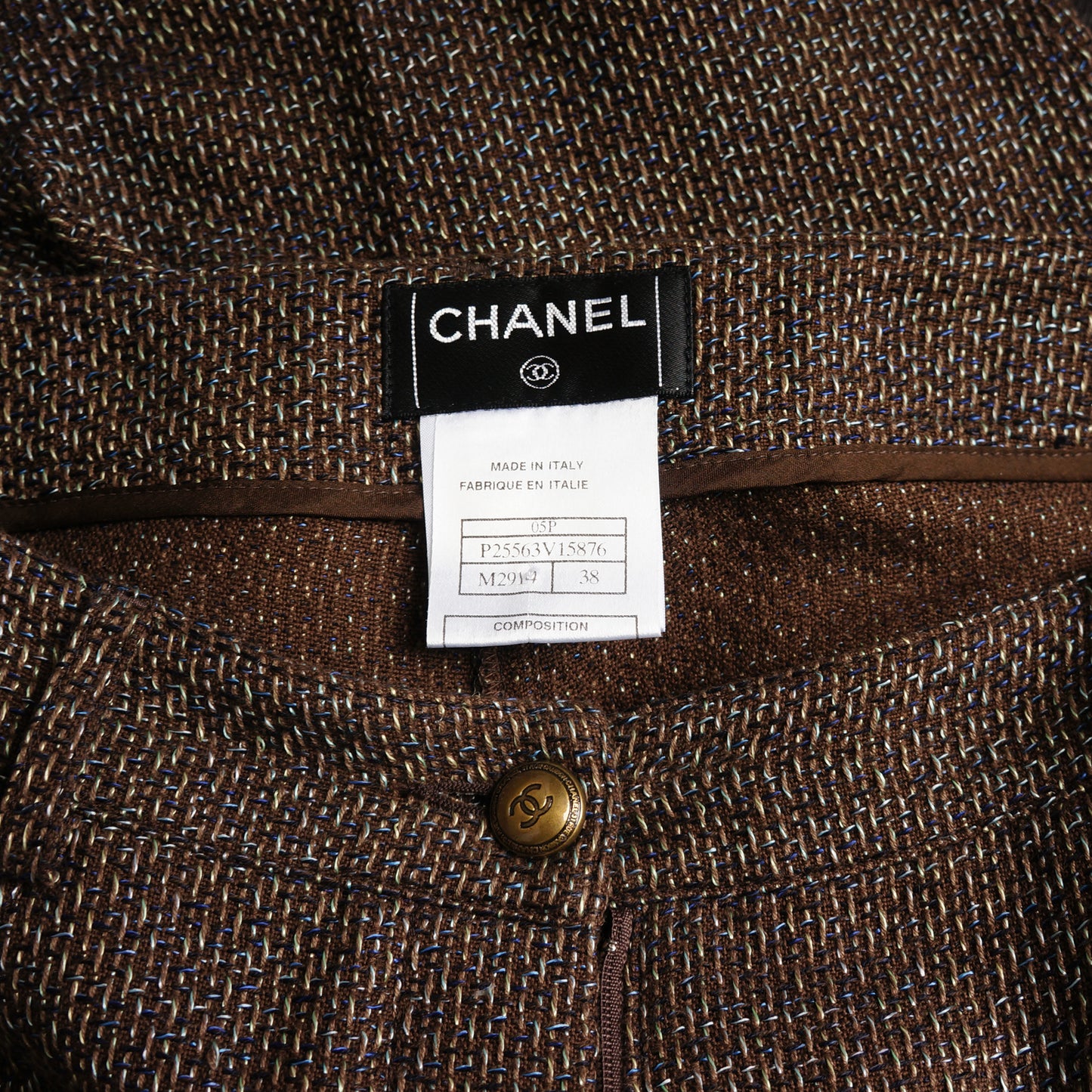 CHANEL COTTON TWEED STRAIGHT LEG PANT - leefluxury.com