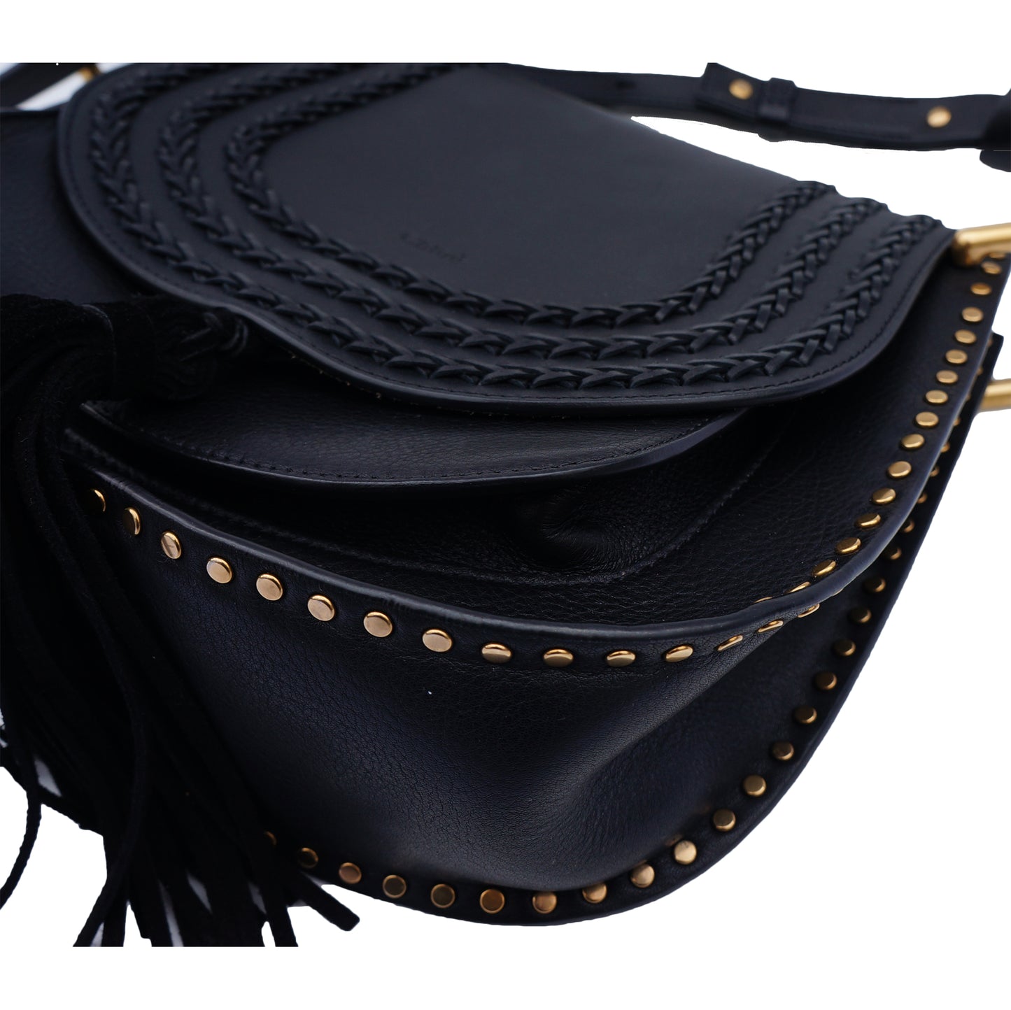 CHLOE HUDSON BLACK LEATHER SHOULDER CROSSBODY BAG - leefluxury.com