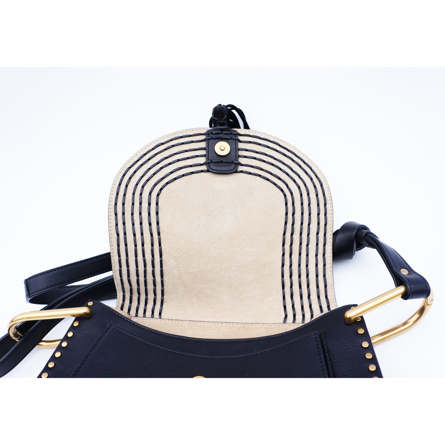 CHLOE HUDSON BLACK LEATHER SHOULDER CROSSBODY BAG - leefluxury.com