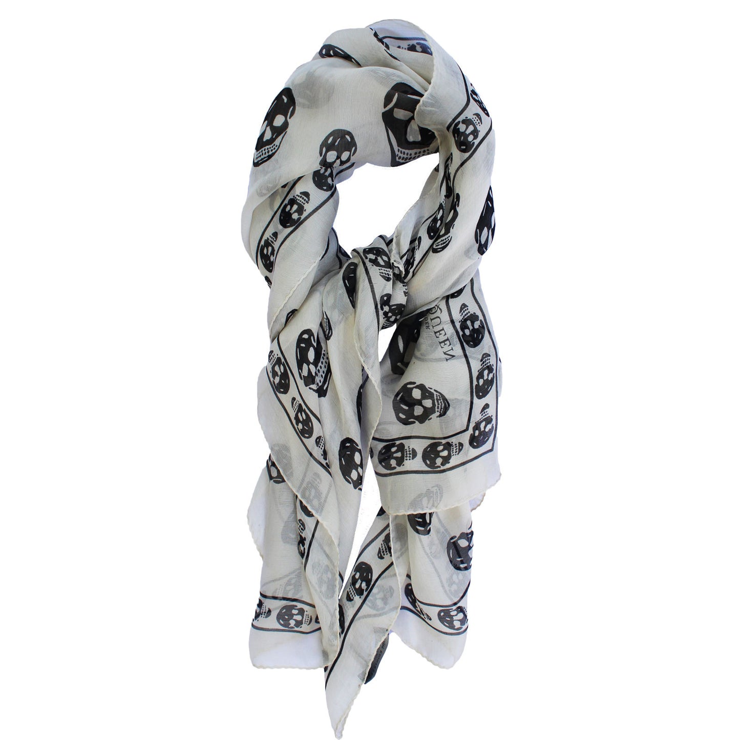 ALEXANDER MCQUEEN SKULL SILK SCARF - leefluxury.com