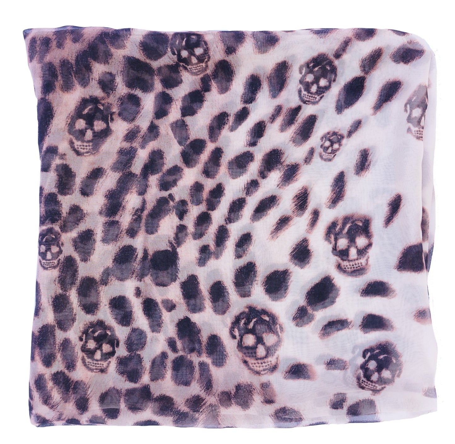 ALEXANDER MCQUEEN LEOPARD & SKULL PRINT SCARF - leefluxury.com