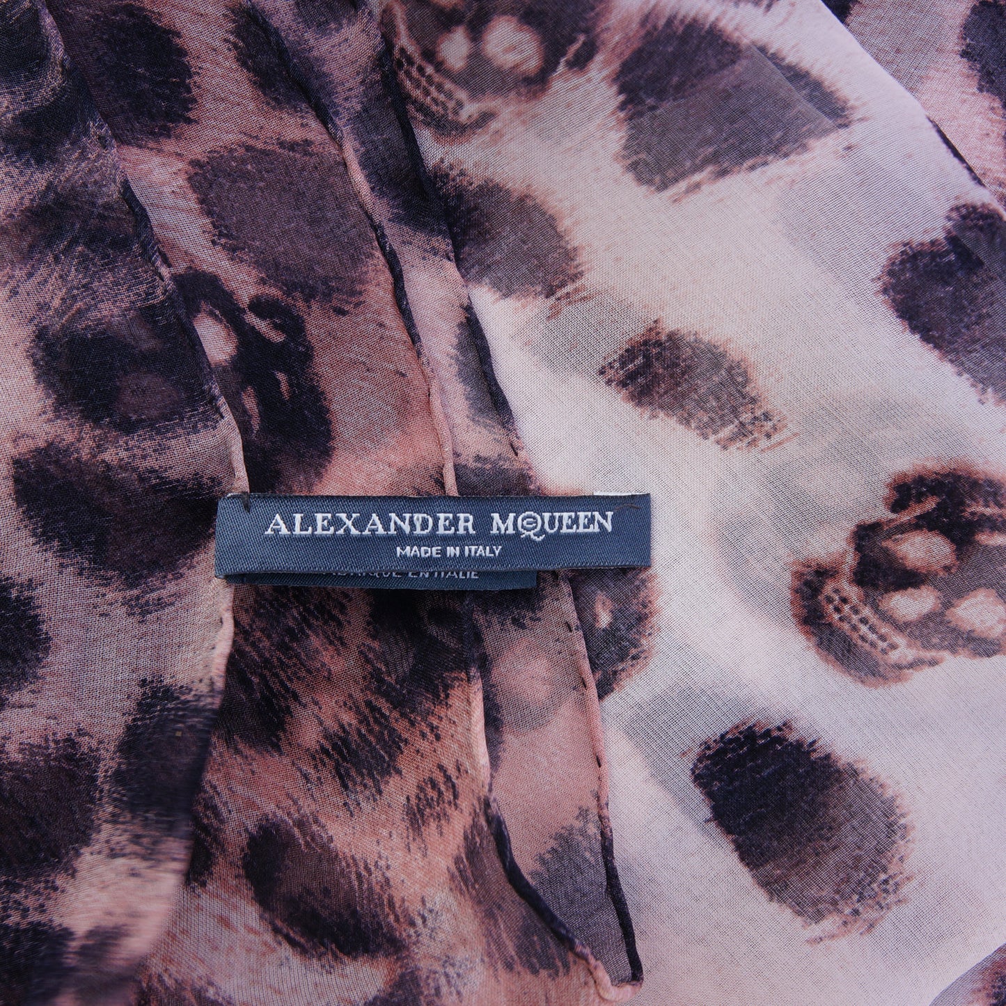 ALEXANDER MCQUEEN LEOPARD & SKULL PRINT SCARF - leefluxury.com