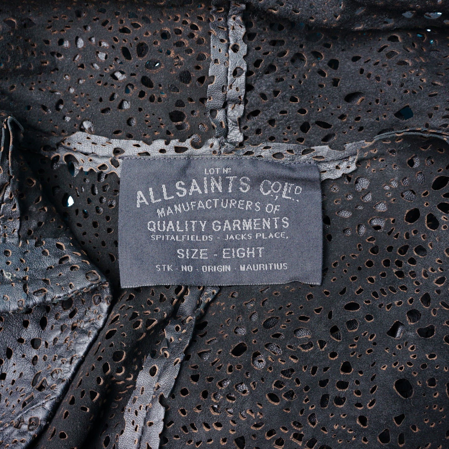 ALLSAINTS BLACK LASER CUT LEATHER VEST - leefluxury.com