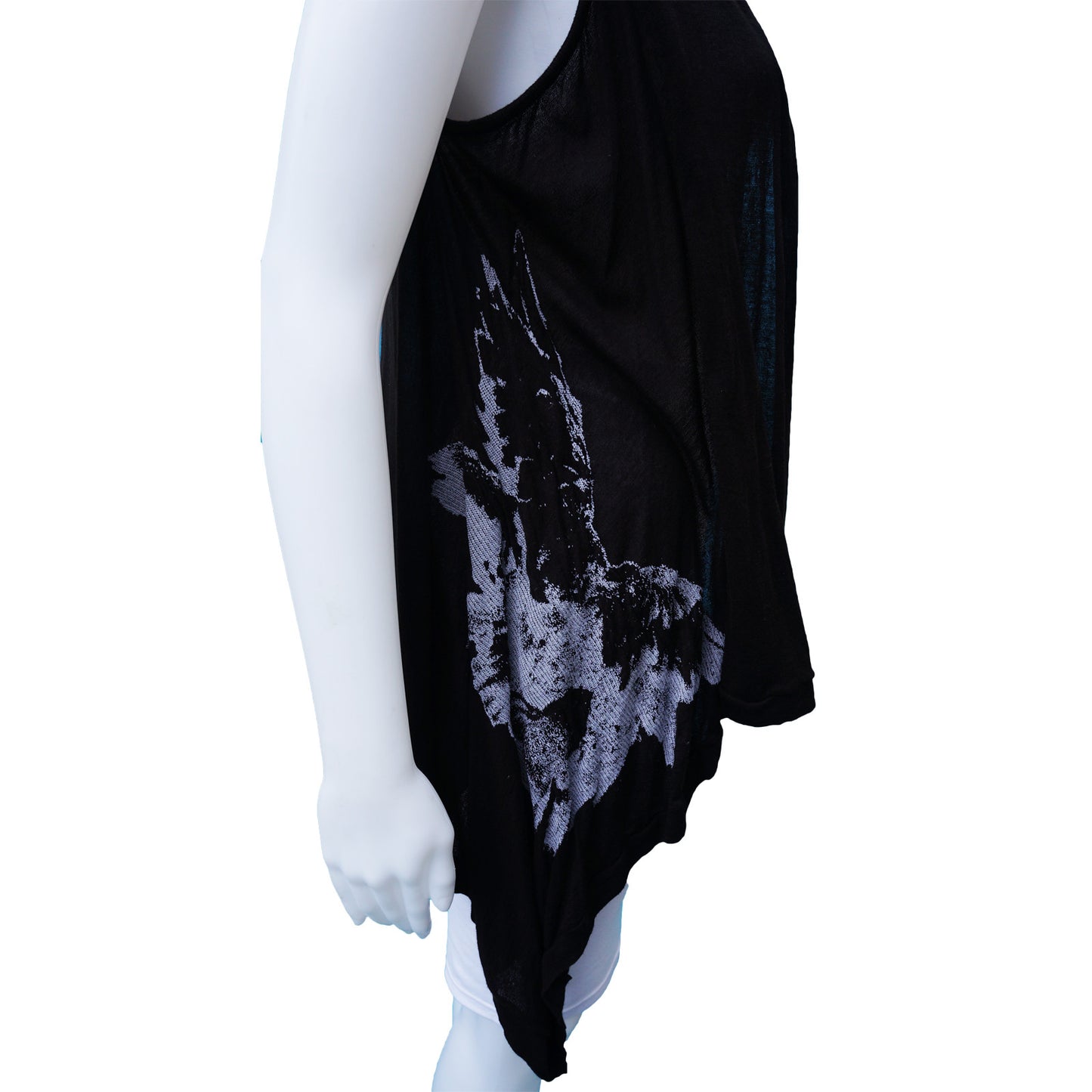 ANN DEMEULEMEESTER SCREEN PRINT OPEN FRONT SLEEVELESS VEST - leefluxury.com