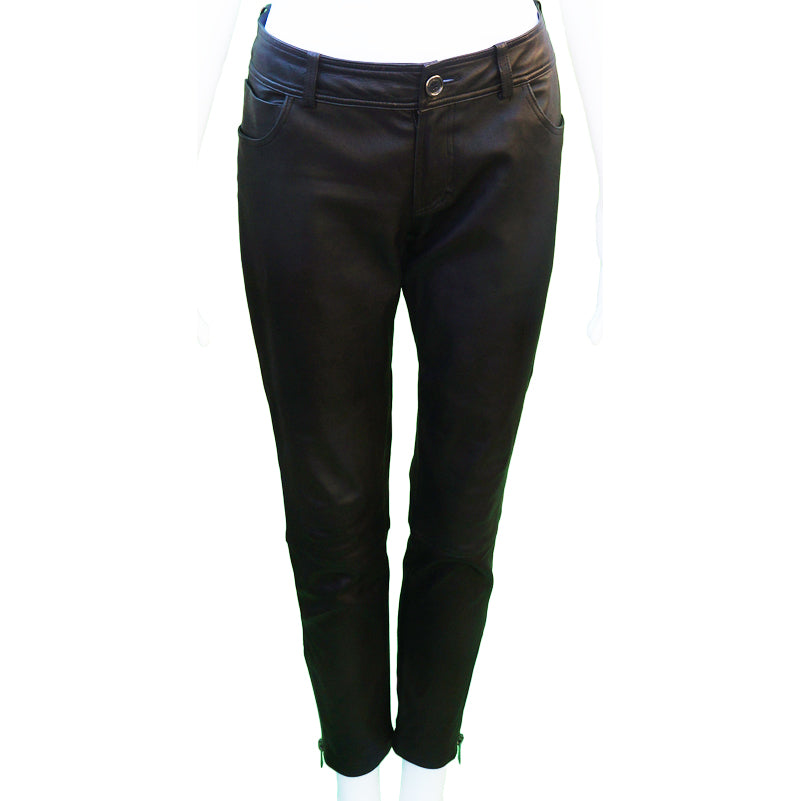 BURBERRY BRIT LEATHER JEANS - leefluxury.com
