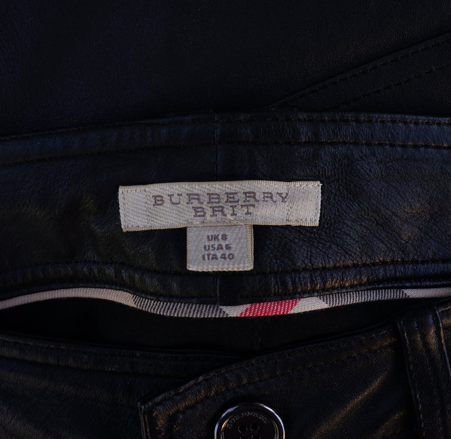 BURBERRY BRIT LEATHER JEANS - leefluxury.com