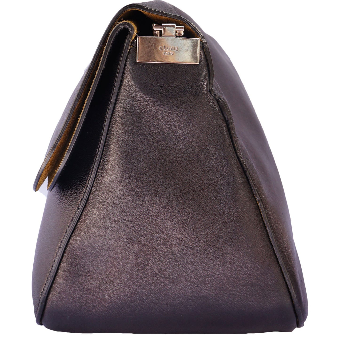 CÉLINE GOURMETTE LEATHER CHAIN LINK SHOULDER BAG - leefluxury.com