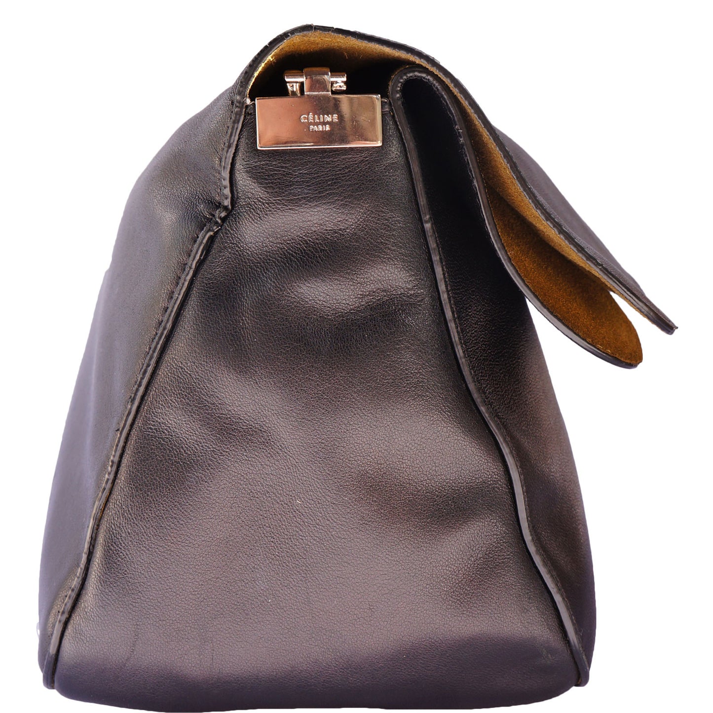 CÉLINE GOURMETTE LEATHER CHAIN LINK SHOULDER BAG - leefluxury.com