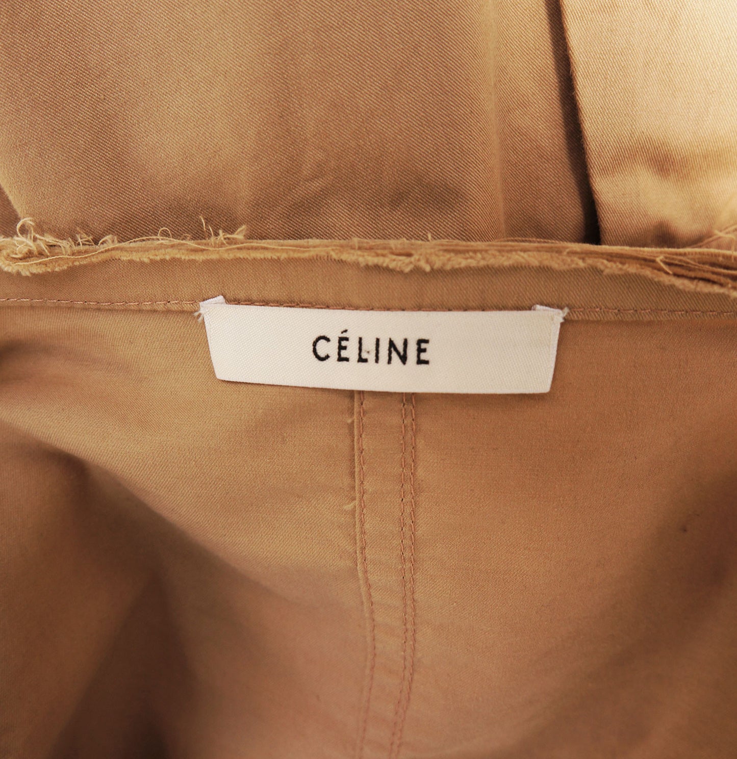 CELINE CROPPED KHAKI JACKET - leefluxury.com