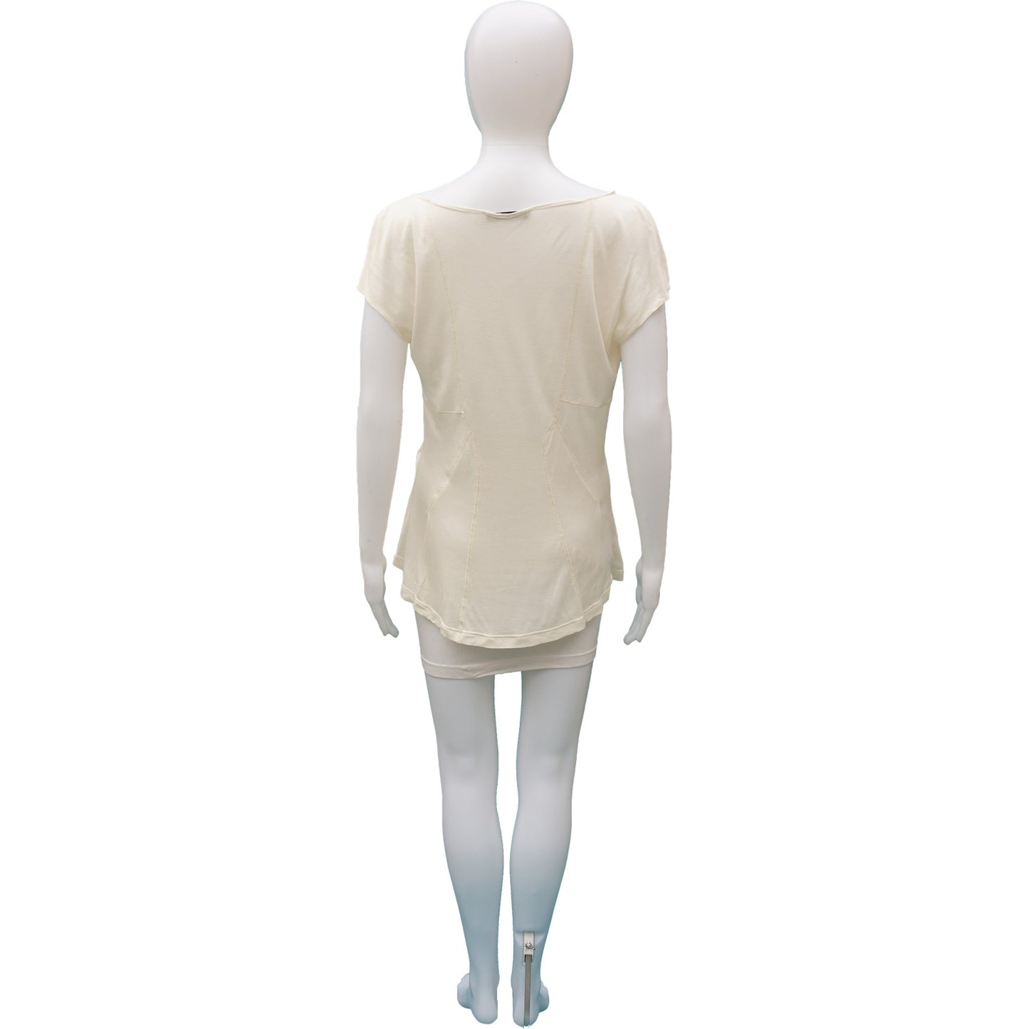 CHRISTIAN DIOR IVORY DRAPE FRONT TOP - leefluxury.com