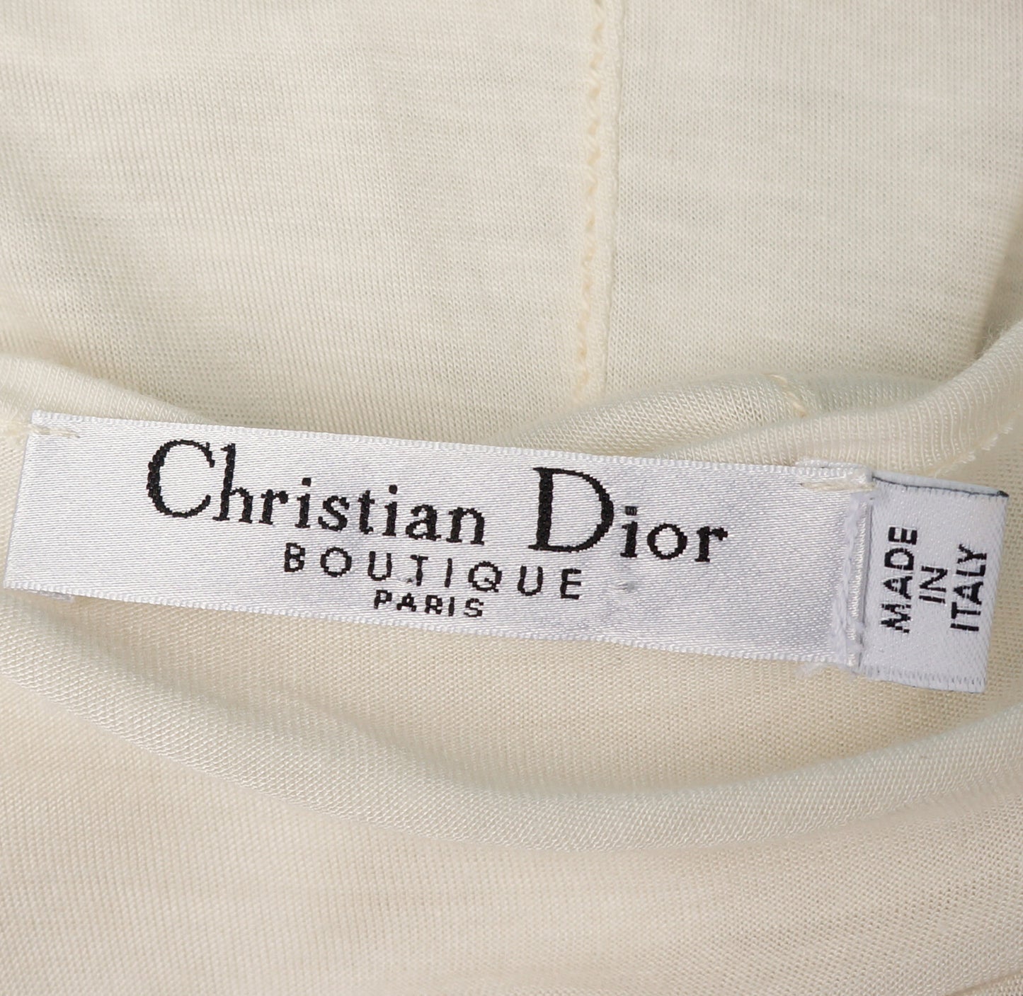 CHRISTIAN DIOR IVORY DRAPE FRONT TOP - leefluxury.com