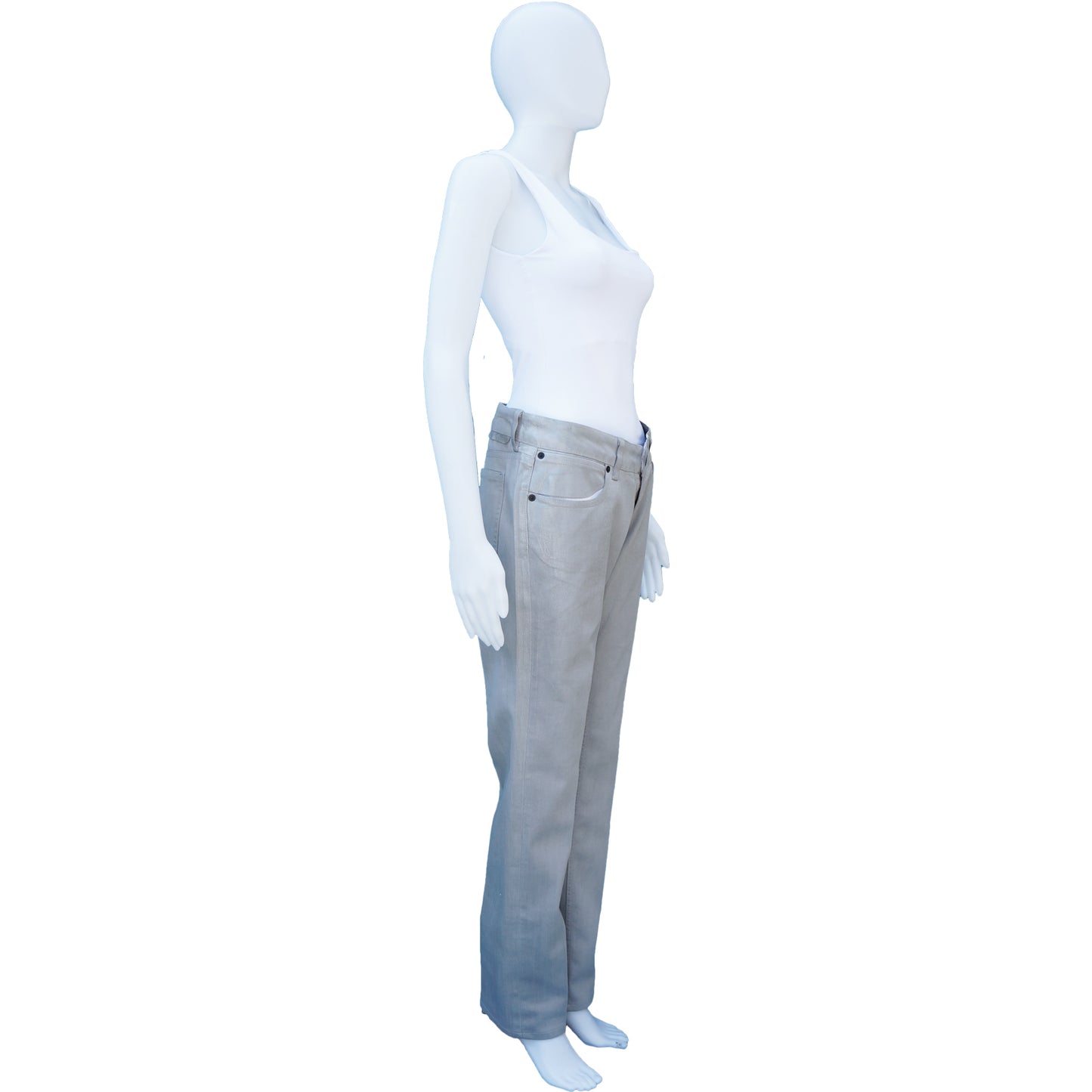 STELLA MCCARTNEY COATED STRAIGHT-LEG JEANS - leefluxury.com