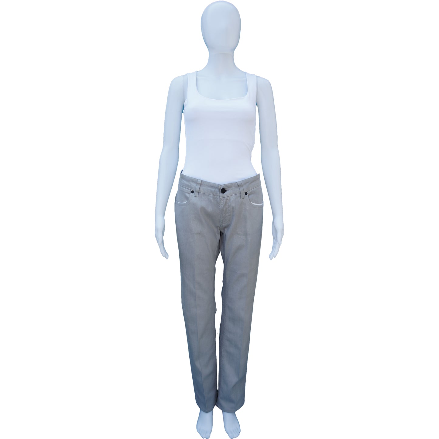 STELLA MCCARTNEY COATED STRAIGHT-LEG JEANS - leefluxury.com