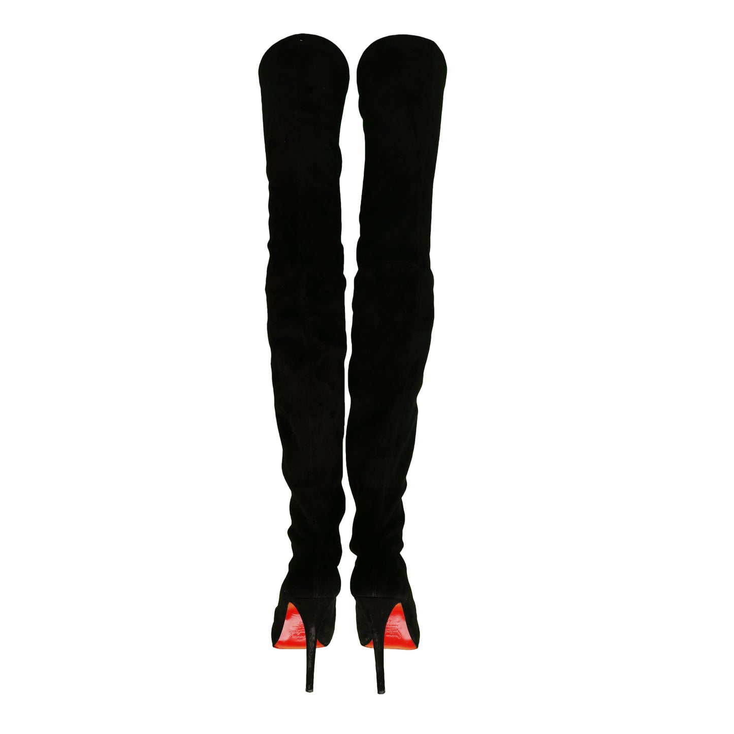 CHRISTIAN LOUBOUTIN MONICA 120 SUEDE THIGH HIGH BOOTS - leefluxury.com